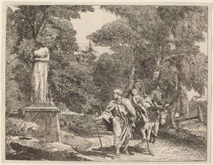 Die Episode des fallenden Götzenbildes von Giovanni Domenico Tiepolo