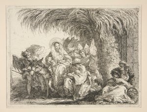Die Heilige Familie unter einer Palme, aus der Serie Idee pittoresche sopra la fuga in Egitto (Flucht nach Ägypten)