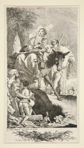 Die Heilige Familie mit dem Bettler und seinem Sohn von Giovanni Domenico Tiepolo