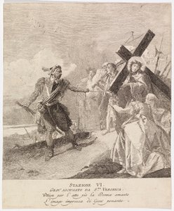 Kreuzweg - Station VI. Veronika wischt das Gesicht von Jesus von Giovanni Domenico Tiepolo