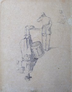 Trommler und zwei Soldaten von Giovanni Fattori