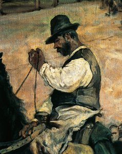 Markierung junger Stiere in der Maremma (Detail) von Giovanni Fattori