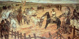 Markierung junger Stiere in Maremma