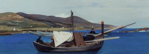 Die Punta di Romito mit Fischerboot, ca. 1866 von Giovanni Fattori