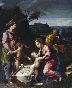 Die Heilige Familie mit dem jungen Johannes dem Täufer und der Heiligen Katharina