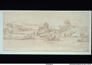 Landschaft mit Schloss von Giovanni Francesco Grimaldi
