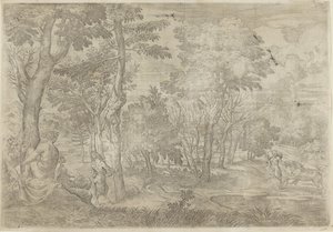 Landschaft mit Nymphen und Satyrn