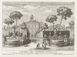 Brunnen in den Gärten der Villa Montalto Negroni in Rom