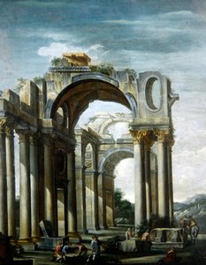 Capriccio klassischer Ruinen mit Figuren
