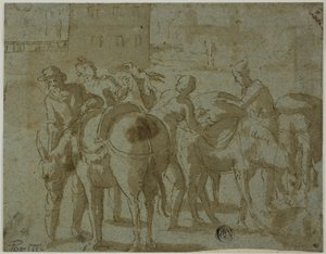 Maultiertreiber und Maultiere von Giovanni Guerra