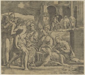 Anbetung der Hirten von Giovanni Jacopo Caraglio