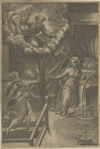 Verkündigung mit Gott dem Vater von Giovanni Jacopo Caraglio
