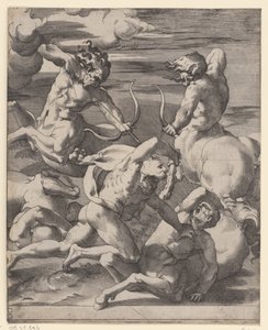 Herkules im Kampf mit Zentauren von Giovanni Jacopo Caraglio