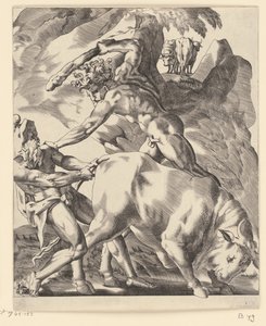 Herkules kämpft mit Cacus von Giovanni Jacopo Caraglio