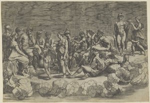 Versammlung der Götter auf dem Olymp von Giovanni Jacopo Caraglio