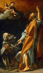 Die Jungfrau Maria erscheint den Heiligen Jakobus und Antonius Abbas