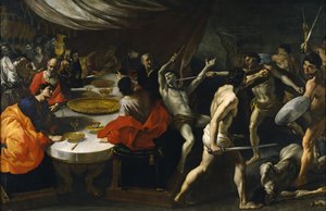 Gladiatorenkämpfe bei einem Bankett
