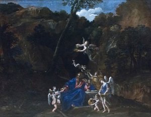 Jesus von den Engeln gepflegt von Giovanni Lanfranco