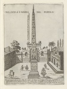 Der ägyptische Obelisk von Ramses II auf der Piazza del Popolo in Rom