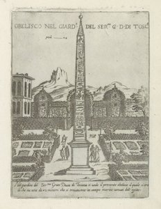 Ägyptischer Obelisk im Garten der Villa Medici in Rom von Giovanni Maggi