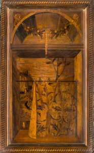 Lignaeanischer Kanonischer Chor, Intarsien von Giovanni Maria Platina 1484, Oberer Stuhl