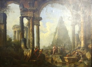 Alexander der Große vor dem Grab von Achilles