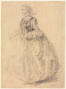 Stehende Frau mit einem Hermelinfäustling, 18. Jahrhundert von Giovanni Paolo Pannini