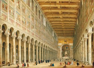 Innenansicht von San Paolo Fuori le Mura, Blick zum Altar