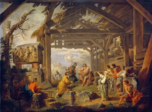 Die Sibylle von Cumae prophezeit die Geburt Christi von Giovanni Paolo Pannini