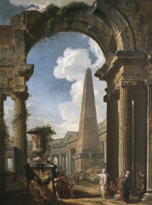 Ruinen eines Tempels mit einer Sibylle, c.1719