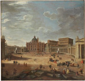 Ansicht des Petersplatzes, Rom von Giovanni Paolo Pannini