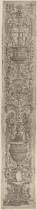 Ornamenttafel: Zwei Sphinxe und zwei Kinder, die Palmen halten