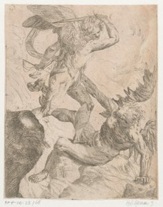 Erzengel Michael im Kampf mit dem Teufel von Giovanni Pietro Possenti