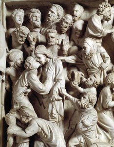 Detail der Reliefs des Stuhls: Der Kuss des Judas (Detail) von Giovanni Pisano