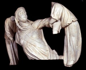 Grabdenkmal für Margarete von Brabant, von zwei Engeln in die Luft gehoben (Skulptur) von Giovanni Pisano