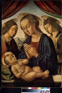 Die Madonna mit Kind und Engeln