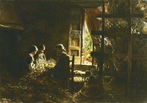 La raccolta dei bozzoli (Sammeln der Kokons), 1882-1883 von Giovanni Segantini