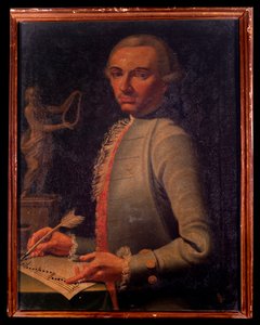 Porträt von Christian Joseph Lidarti, österreichischer Komponist und Harfenist. Gemälde von Giovanni Stella. 18. Jahrhundert. Bologna, Civico Museo Bibliografico