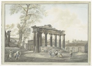 Ansicht des Tempels des Saturn in Rom von Giovanni Volpato