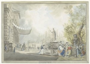 Ansicht der Villa Borghese Pinciana und der Villa Borghese Gärten in Rom von Giovanni Volpato