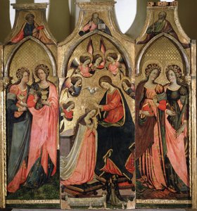 Triptychon der Krönung der Jungfrau - Gemälde von Giovanni da Gaeta (aktiv um 1449-1472) 15. Jahrhundert Gaeta, Museo Diocesano