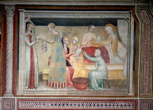 Das Leben der Jungfrau: Die Geburt Marias von Giovanni da Milano