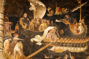 Abreise der Heiligen Drei Könige, Szene aus dem Zyklus der Reise der Heiligen Drei Könige, ca. 1420