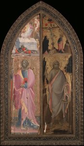 Heiliger Jakobus der Ältere und Auferstehung, Heiliger Johannes der Täufer und Kreuzigung von Giovanni dal Ponte