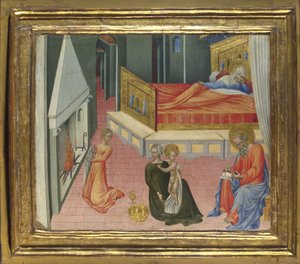 Die Geburt des Heiligen Johannes des Täufers Predella Panel, 1454