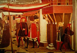 Frontal vom Adimari Cassone, Detail des rechten Panels, ca. 1450 (Detail) von Giovanni di Ser Giovanni Scheggia