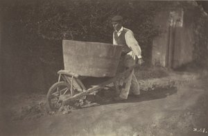 Männlicher Bauer mit Schubkarre, 1870