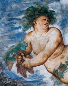 Allegorie des Herbstes, Detail der Fresken von Girolamo Romanino, im Auftrag von Bernardo Clesio