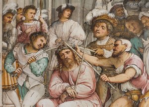Zentrales Kirchenschiff, Vierter südlicher Spann, Krönung mit Dornen, Girolamo Romanino von Girolamo Romanino