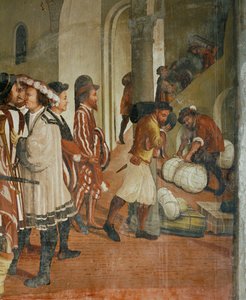 König Christians von Dänemark Besuch in Malpaga im Jahr 1474 von Girolamo Romanino